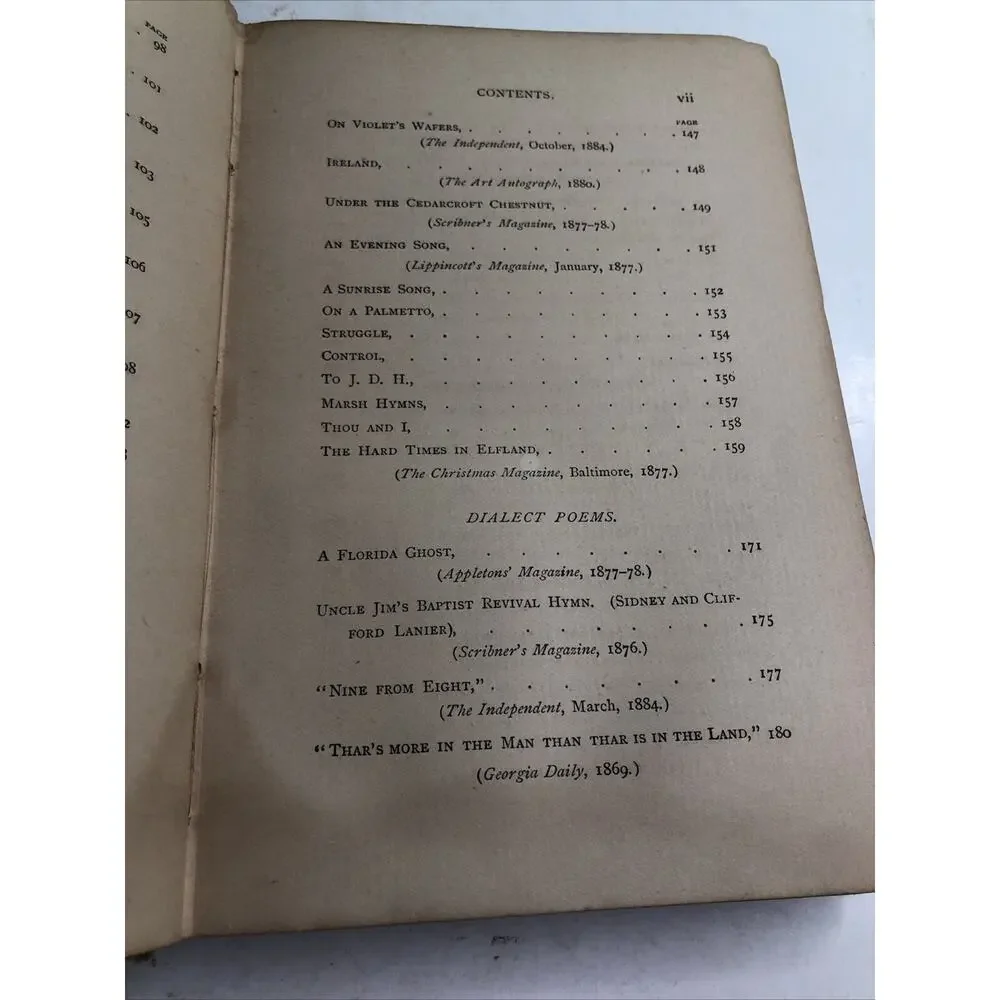 Poems of Sidney Lanier Hardcover Edited by His Wife New Edition 1894